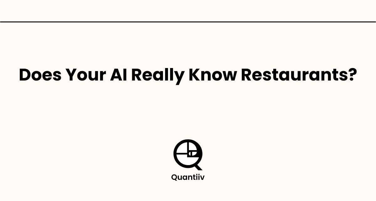 The risk of uninformed AI in restaurant analytics